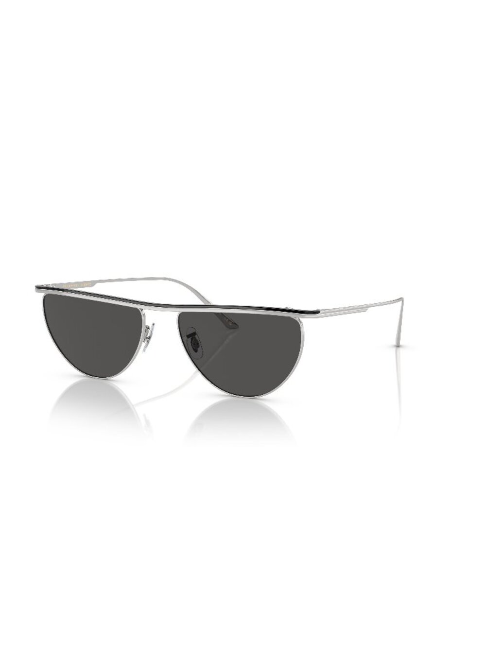 New Oliver Peoples Women's Sunglasses Silver Aviator Grey Lens Metal Frame 1984C